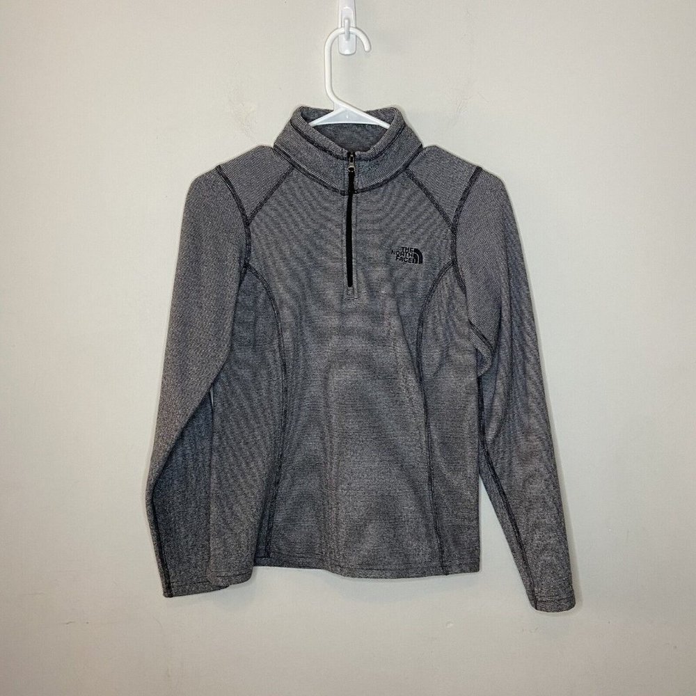 The North Face Fleece Pullover Womens Size XS Gray 1/4 Zip Collared Long Sleeve